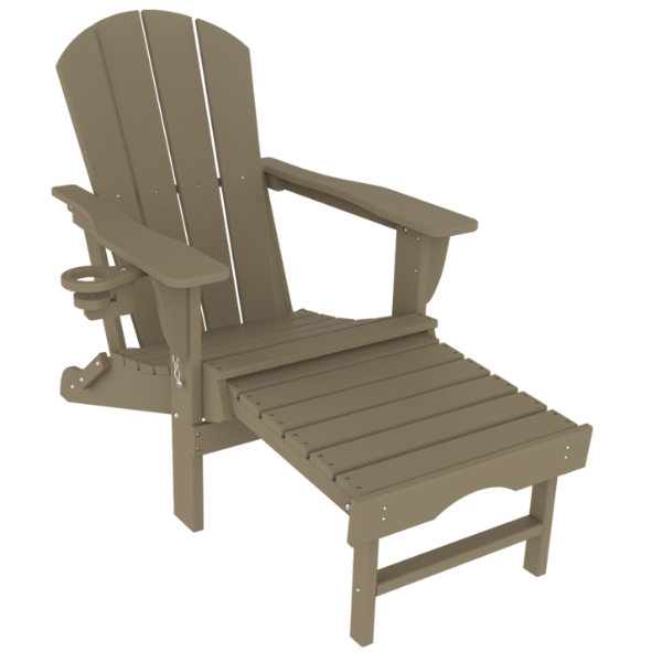 HDPE Folding Adirondack Chair w/ Footrest