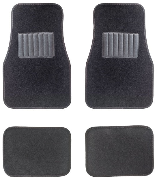 4-Piece Universal Fit Carpet Car Mat Set w/ Heel Pad
