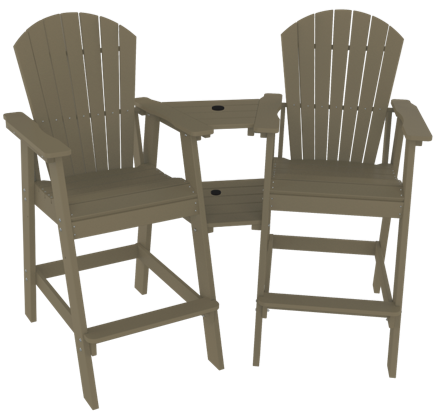 HDPE Tall Adirondack Bar Stools w/ Connecting Table