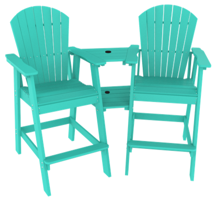 HDPE Tall Adirondack Bar Stools w/ Connecting Table