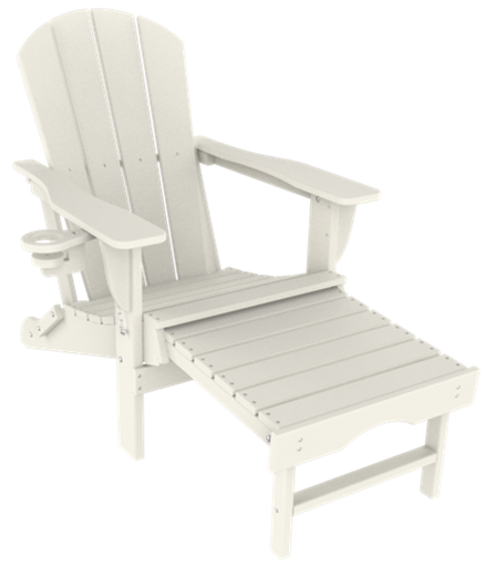 HDPE Folding Adirondack Chair w/ Footrest