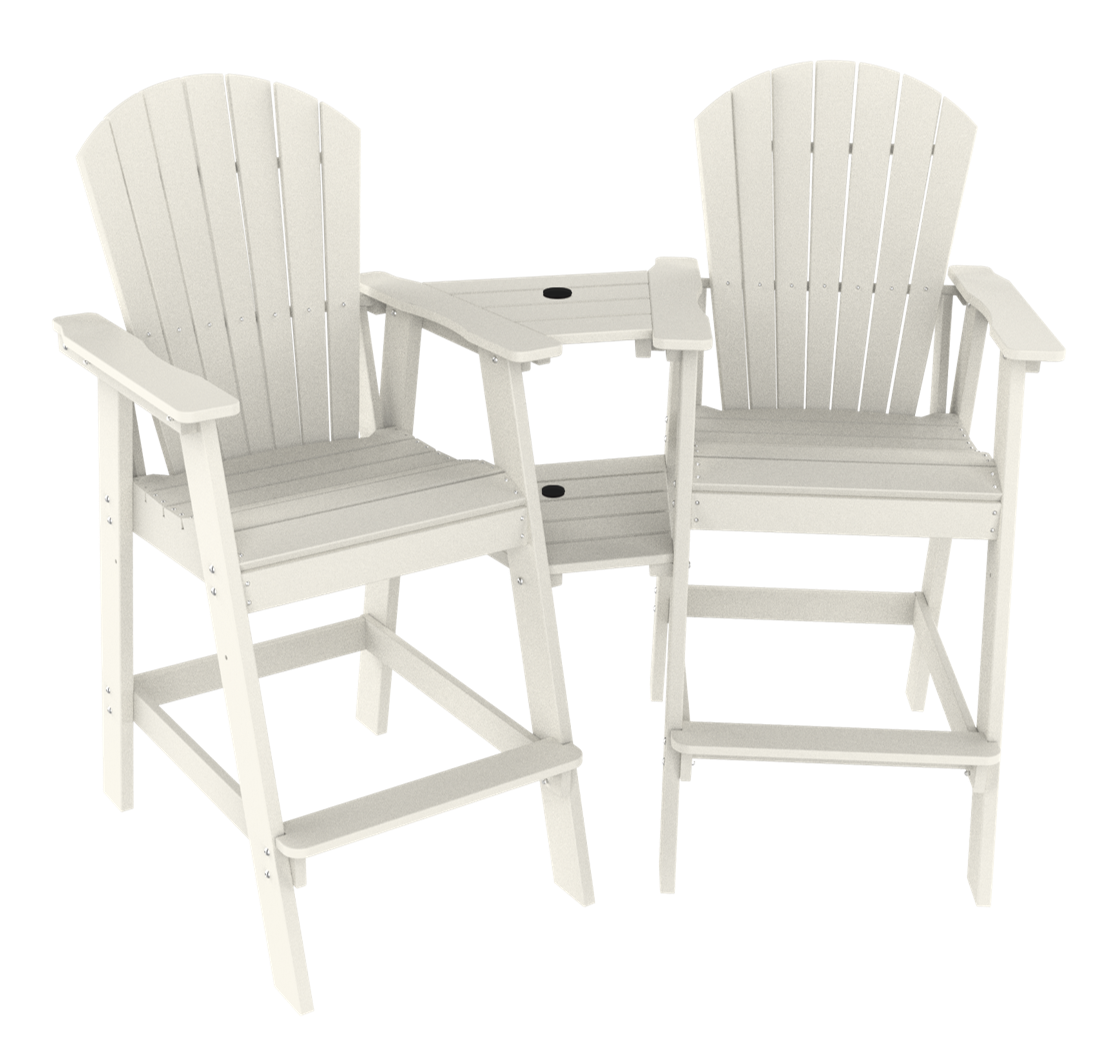 HDPE Tall Adirondack Bar Stools w/ Connecting Table