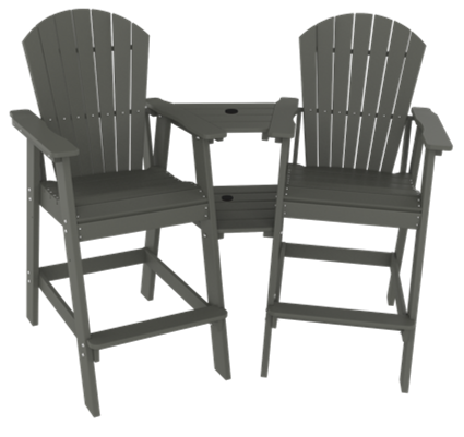 HDPE Tall Adirondack Bar Stools w/ Connecting Table