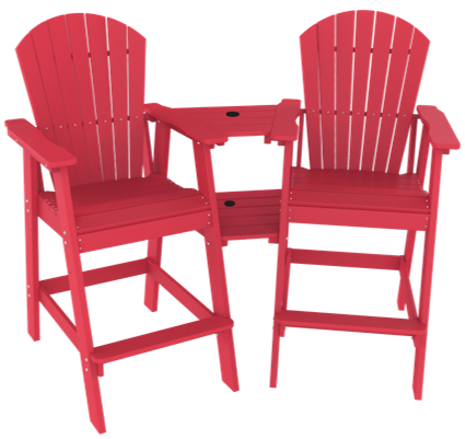 HDPE Tall Adirondack Bar Stools w/ Connecting Table