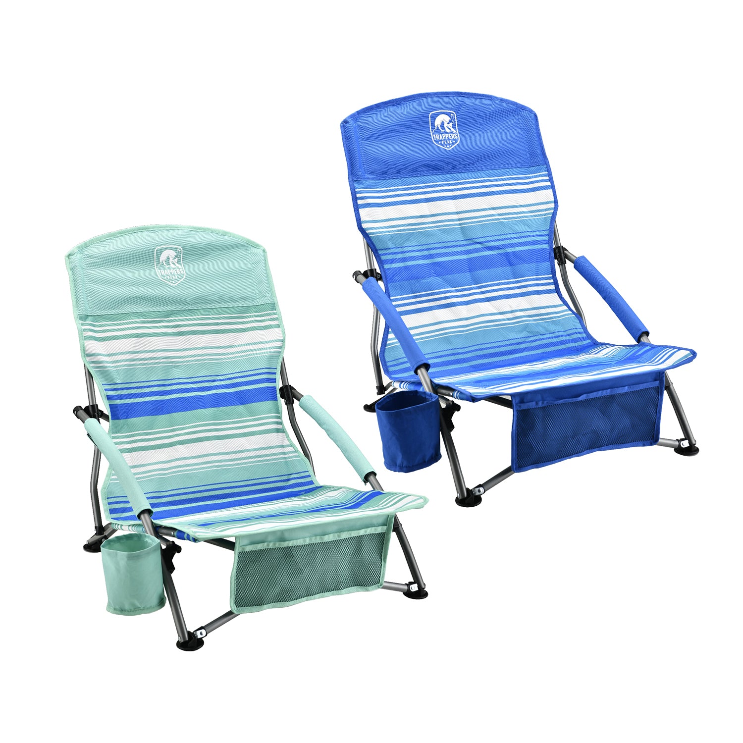 Low Profile Folding Beach Chair (Stripe Pattern)