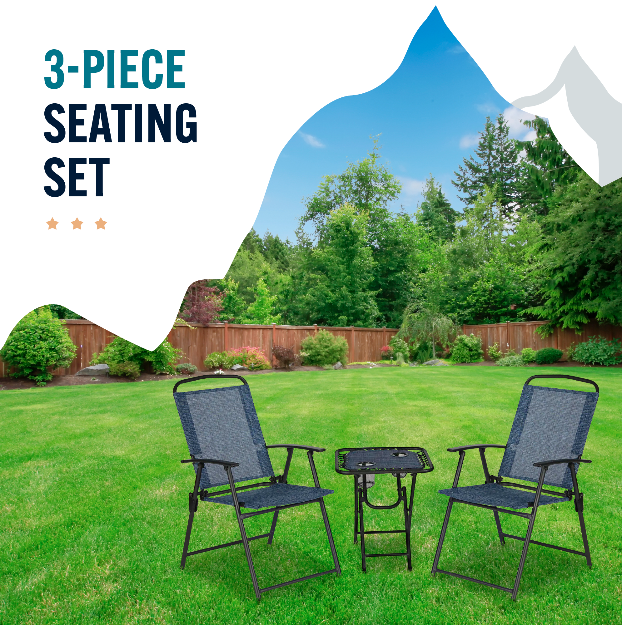 3-Piece Folding Outdoor Patio Set