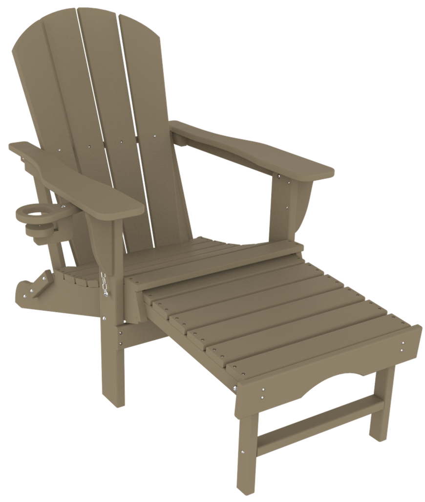 HDPE Folding Adirondack Chair w/ Footrest