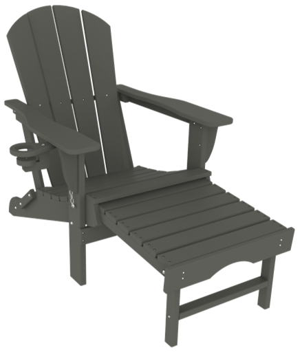 HDPE Folding Adirondack Chair w/ Footrest