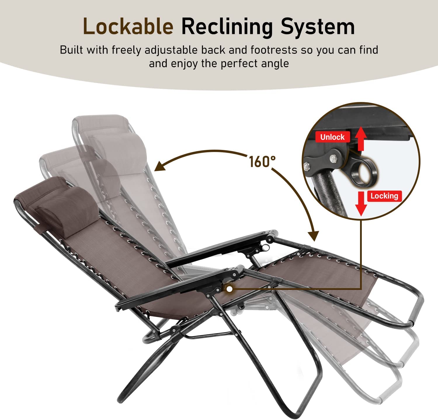 Adjustable Zero Gravity Folding Chair
